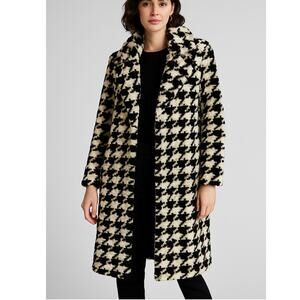 Vintage Faux Fur Express Houndstooth Coat Rare